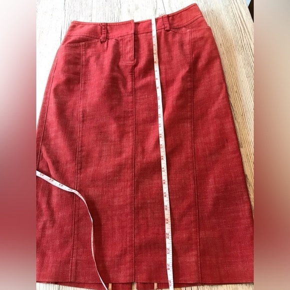 VTG J. Crew Pencil Skirt Guava Red with pockets Size 4 - Picture 6 of 8